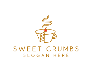 Cake Coffee Cup logo design