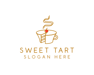 Cake Coffee Cup logo design