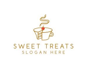 Cake Coffee Cup logo design