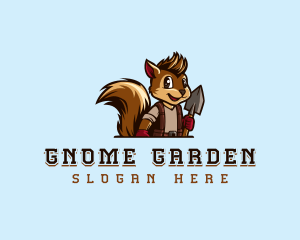 Squirrel Gardener Shovel logo design