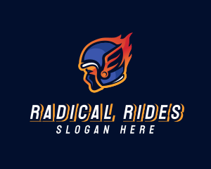 Raging Helmet Flame logo design