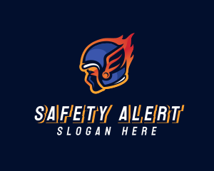 Raging Helmet Flame logo design