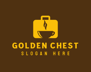 Golden Suitcase Cafe  logo design