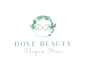 Dove Wedding Watercolor Wreath  logo design