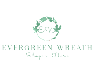 Dove Wedding Watercolor Wreath  logo design