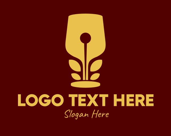 Gold Wine Glass Nib logo