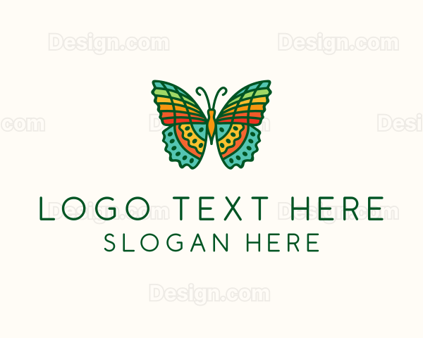 Colorful Tropical Butterfly Logo