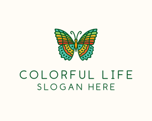 Colorful Tropical Butterfly logo design