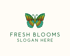 Colorful Tropical Butterfly logo design