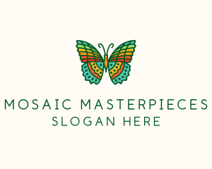 Colorful Tropical Butterfly logo design