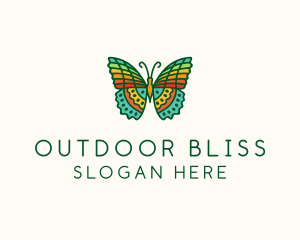 Colorful Tropical Butterfly logo design