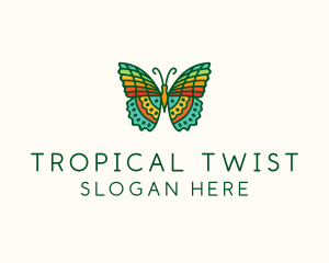 Colorful Tropical Butterfly logo design