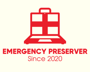 Red Emergency Kit Laptop logo design