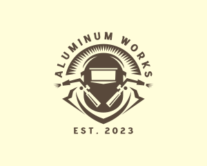 Hipster Welding Machinist logo design