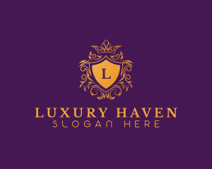 Crest Luxury Crown Shield logo design