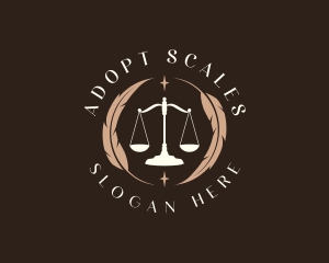 Legal Feather Scale logo design