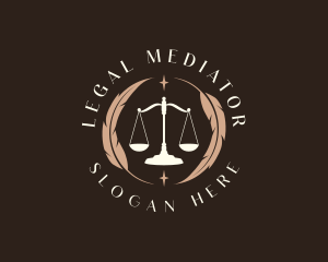 Legal Feather Scale logo design