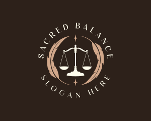 Legal Feather Scale logo design