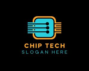 Circuit Data Chip logo design