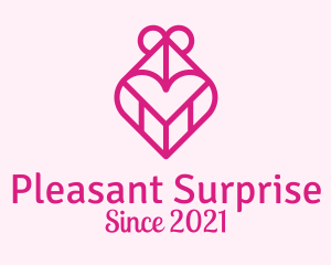 Pink Heart Gift logo design