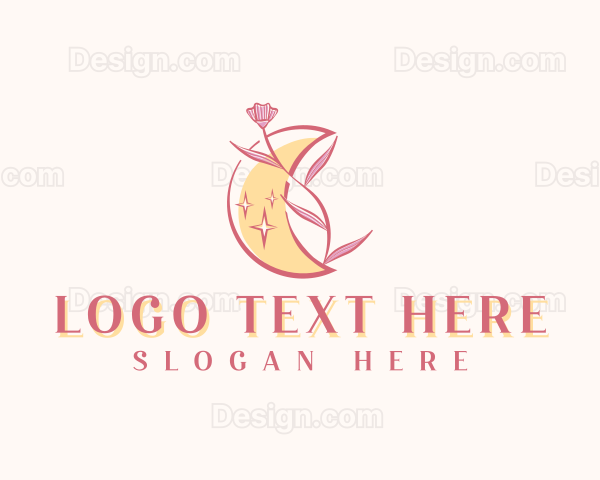 Floral Moon Beauty Logo