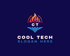 Cooling Heating Thermal logo design