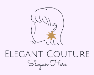 Woman Star Earring  logo design