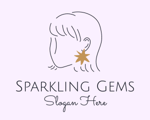 Woman Star Earring  logo design