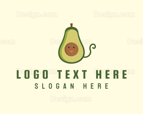 Cute Avocado Fruit Logo