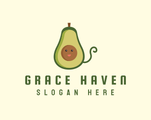 Cute Avocado Fruit Logo
