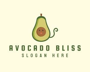 Cute Avocado Fruit logo