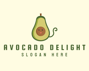 Cute Avocado Fruit logo