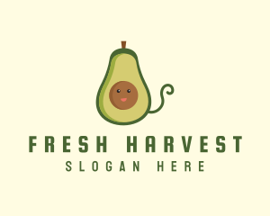 Cute Avocado Fruit logo design