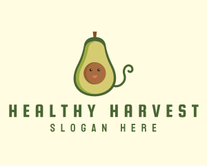 Cute Avocado Fruit logo