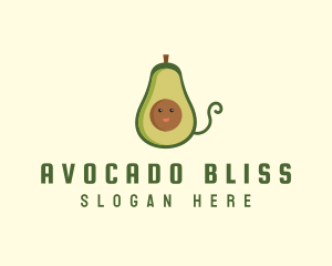 Cute Avocado Fruit logo design