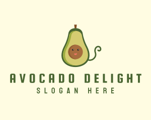 Cute Avocado Fruit logo design