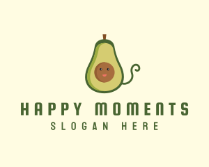 Cute Avocado Fruit logo design