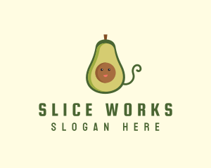 Cute Avocado Fruit logo design