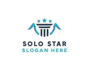 Pillar Star Ribbon logo design