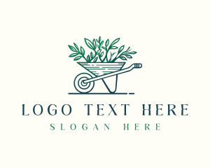 Garden Wheelbarrow Landscaping Logo