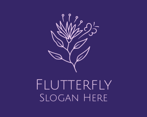 Butterfly Daisy Flower  logo