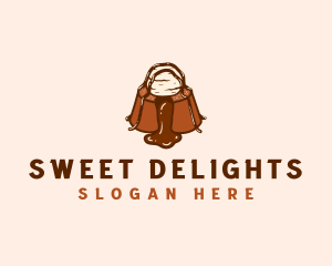 Molten Chocolate Cake Dessert logo design