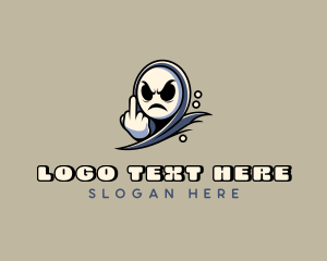 Spooky Middle Finger Ghost Logo