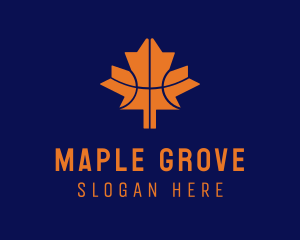 Basketball Maple Leaf logo design