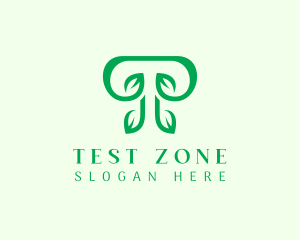 Green Leaf Letter T logo design