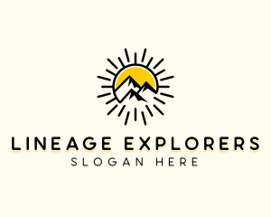 Mountain Alpine Sun Travel logo design