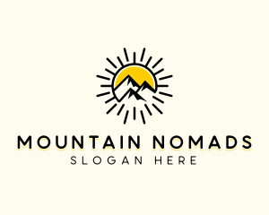 Mountain Alpine Sun Travel logo design