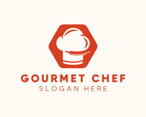 Hexagon Chef Toque logo design