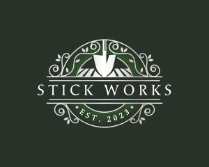 Landscaping Shovel Field logo design