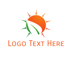 Vitality - Sun Leaf logo design